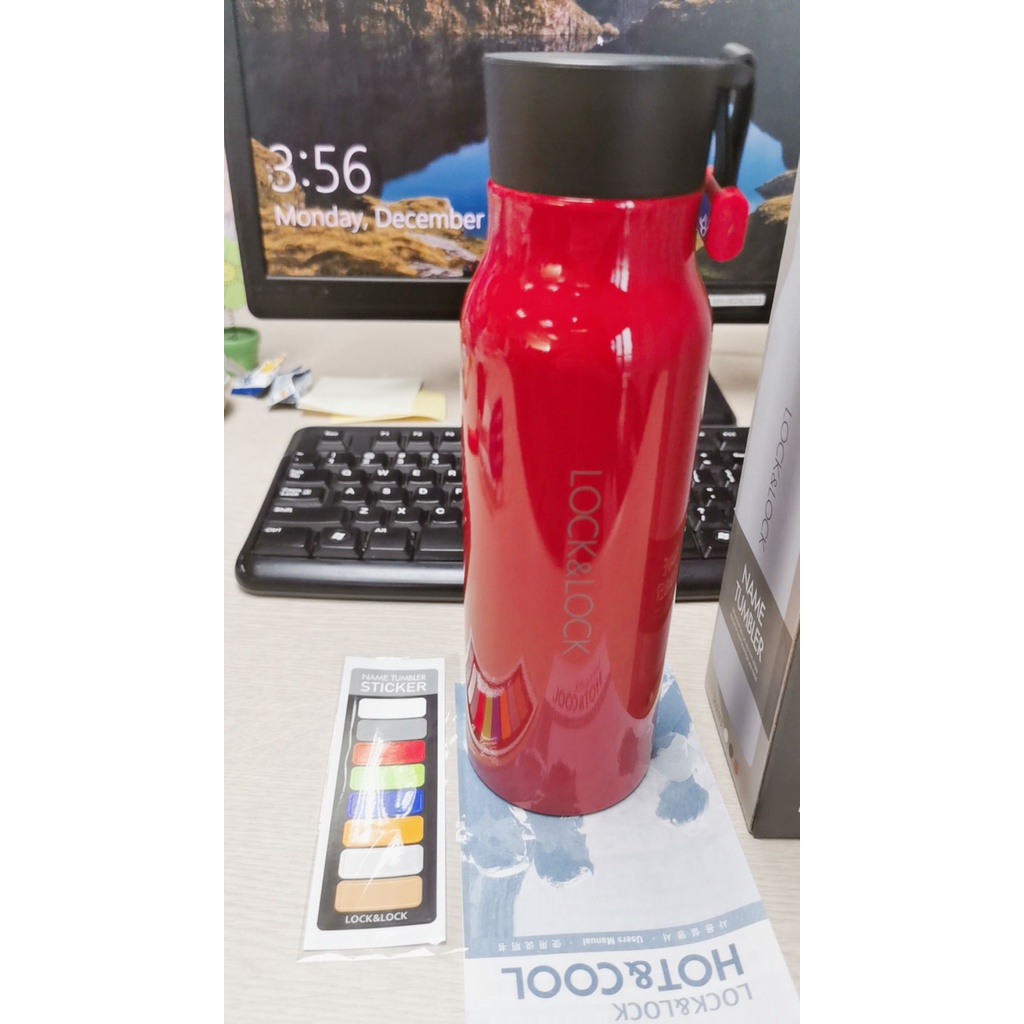 Bình giữ nhiệt Lock&Lock Name Tumbler 500ml Màu trắng và màu đỏ,  LHC4125