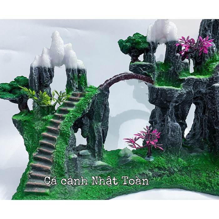 TIỂU CẢNH TRANG TRÍ HỒ CÁ NON BỘ 37x13x35cm