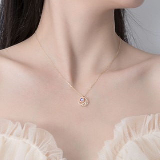 S925 Silver Moon Star Necklace simple temperament net red clavicle chain female fashion light luxury minority crescent inlaid diamond necklace