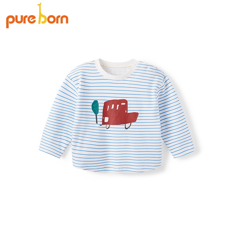 Áo Bé Trai, Bé Gái PURE BORN Vải Nỉ Da Cá Dày Ấm Ngực mặt thú, Áo Dài Cho Bé Mặc Nhà Thu Đông - T20