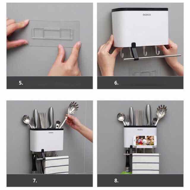 ỐNG ĐŨA - KỆ ĐỰNG ĐŨA THÌA NHÀ BẾP DÁN TƯỜNG ECOCO