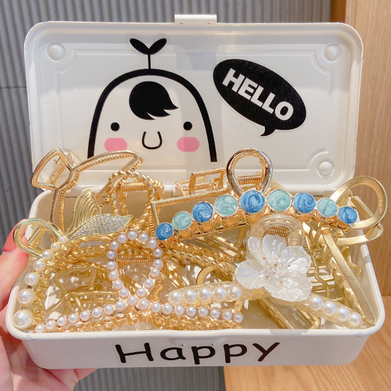 Kẹp Tóc Kim Loại Đính Ngọc Trai Nhân Tạo Thời Trang Hàn Quốc