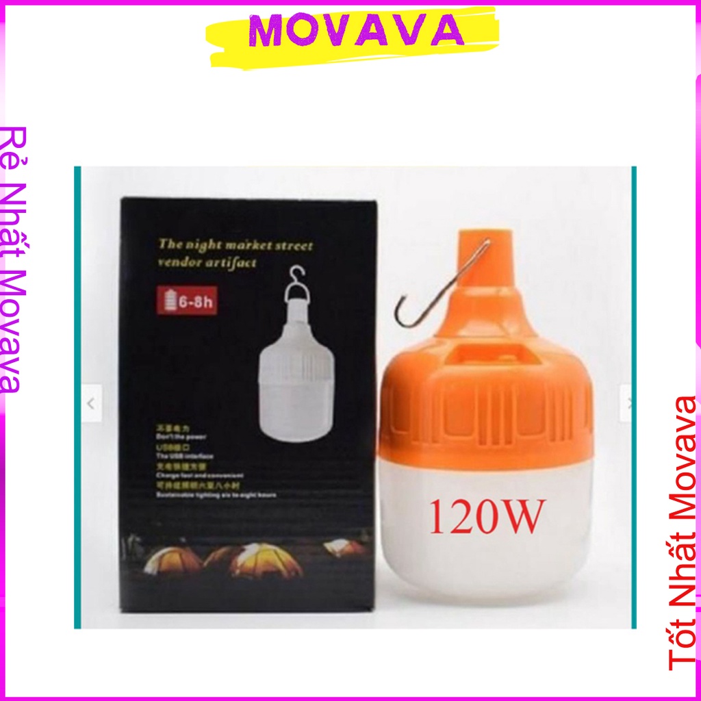 Bóng đèn tích điện đèn led sạc tích điện đa năng công suất 120W Loại to Shop Movava - BTDT1