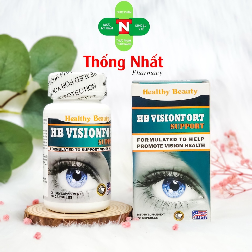 Viên uống bổ mắt tăng cường thị thực giảm lão hoá cho mắt Healthy Beauty HB VisionFort hộp 60 viên