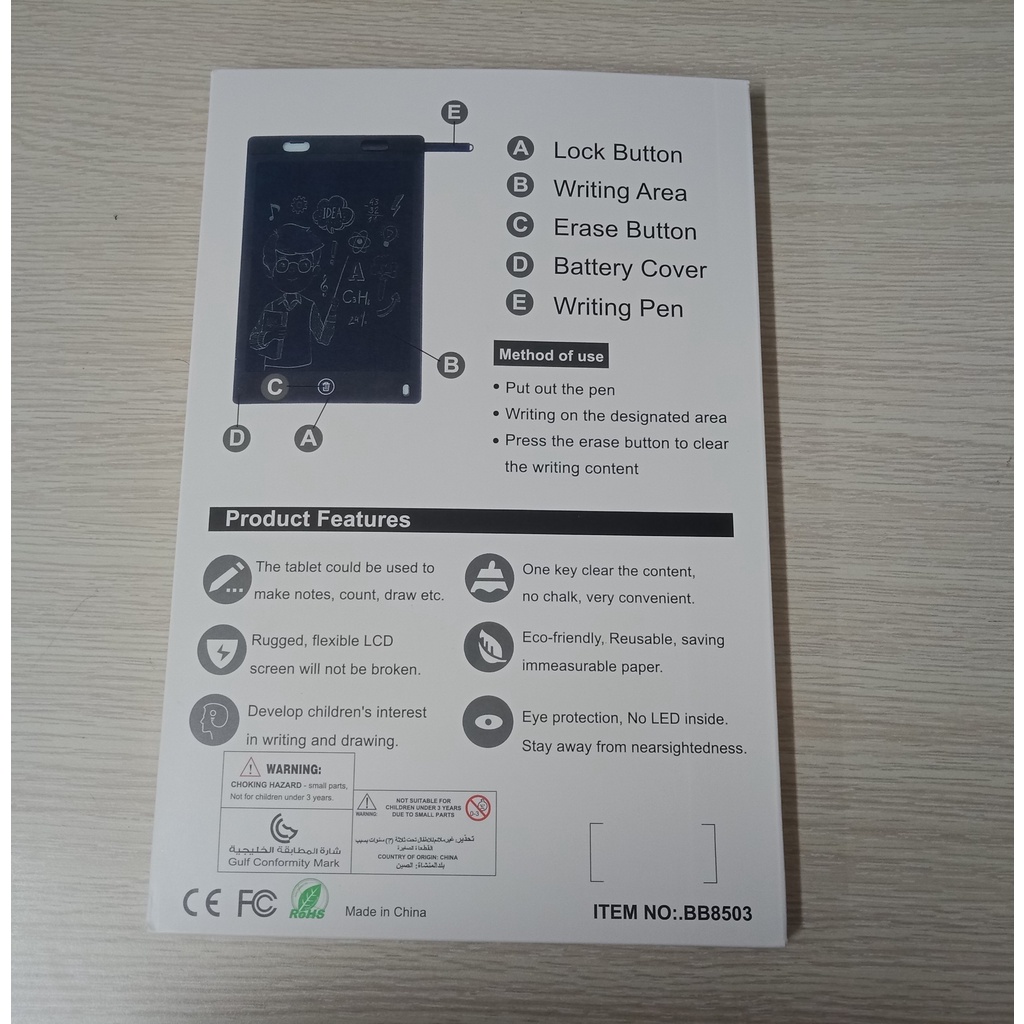 Bảng Vẽ Tự Xóa Thông Minh LCD 8.5 Inch - Kèm Bút Vẽ, Bảng Viết Điện Tử Cho Bé Thỏa Sức Sáng Tạo, Đồ Họa Sắc Nét