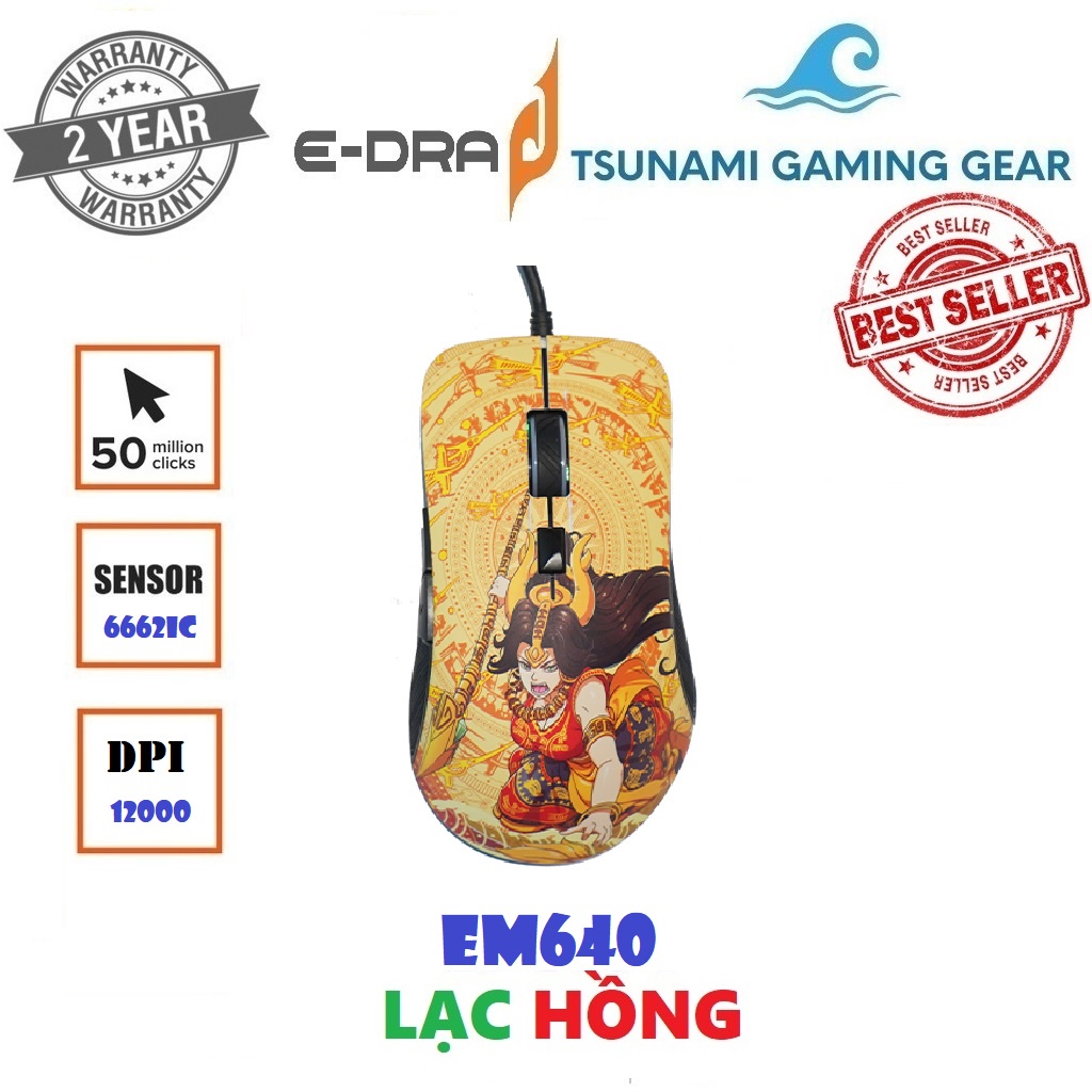 Chuột gaming Edra EM640 Lạc hồng Hàng chính hãng