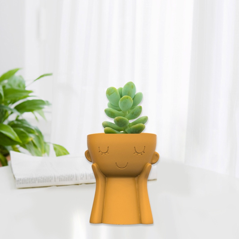 Khuôn Làm Chậu Hoa Bằng Nhựa Resin DIY Hình Bé Trai