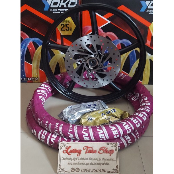 Bánh mâm 5 cây exciter 150/155  bảng 1.61.6 kèm đĩa và vỏ ruột crv 60/70