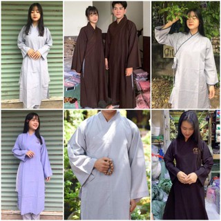 (ÁO TRÀNG) Ao tràng phật tử đồ lam đi chùa vải katê
