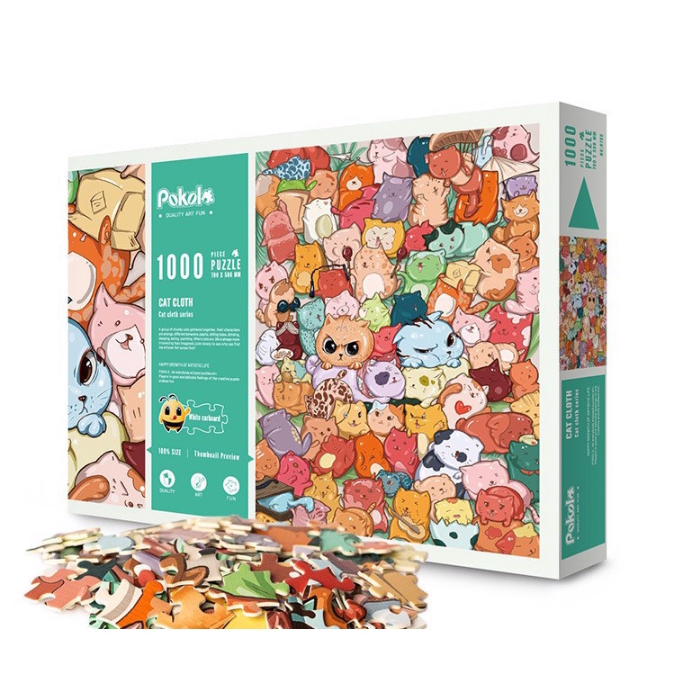 Cá Chép - Puzzle Pokolo bộ xếp hình hoạt hình 1000 mảnh - Chủ đề Chó mèo