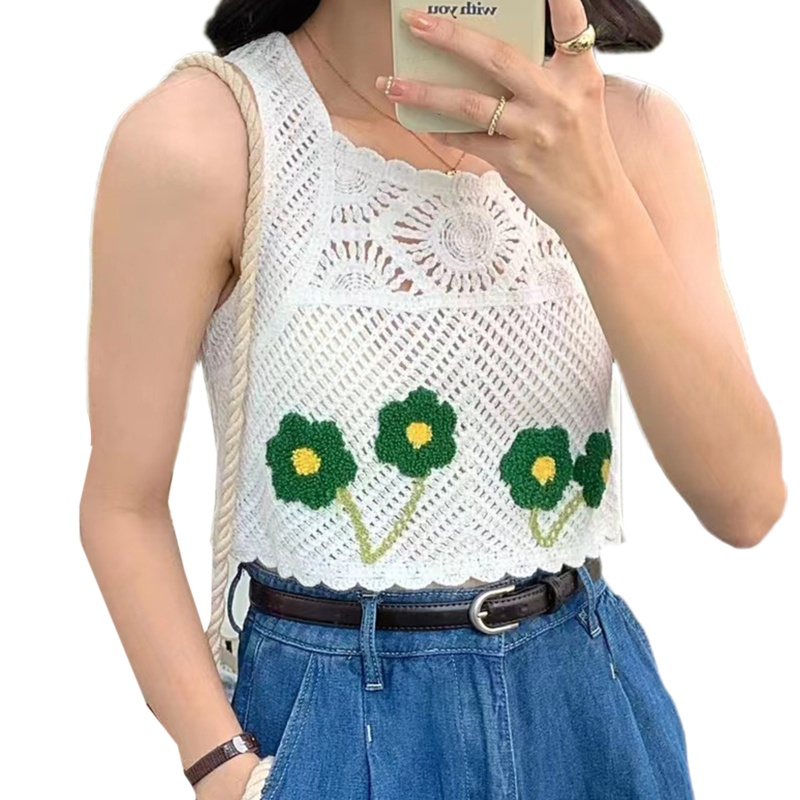 Áo Lửng Không Tay Họa Tiết Thổ Cẩm Quyến Rũ Cho Nữ