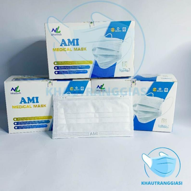 [ FreeShip ] (Giấy kháng khuẩn) Khẩu trang y tế giấy kháng khuẩn 4 lớp AMI màu trắng