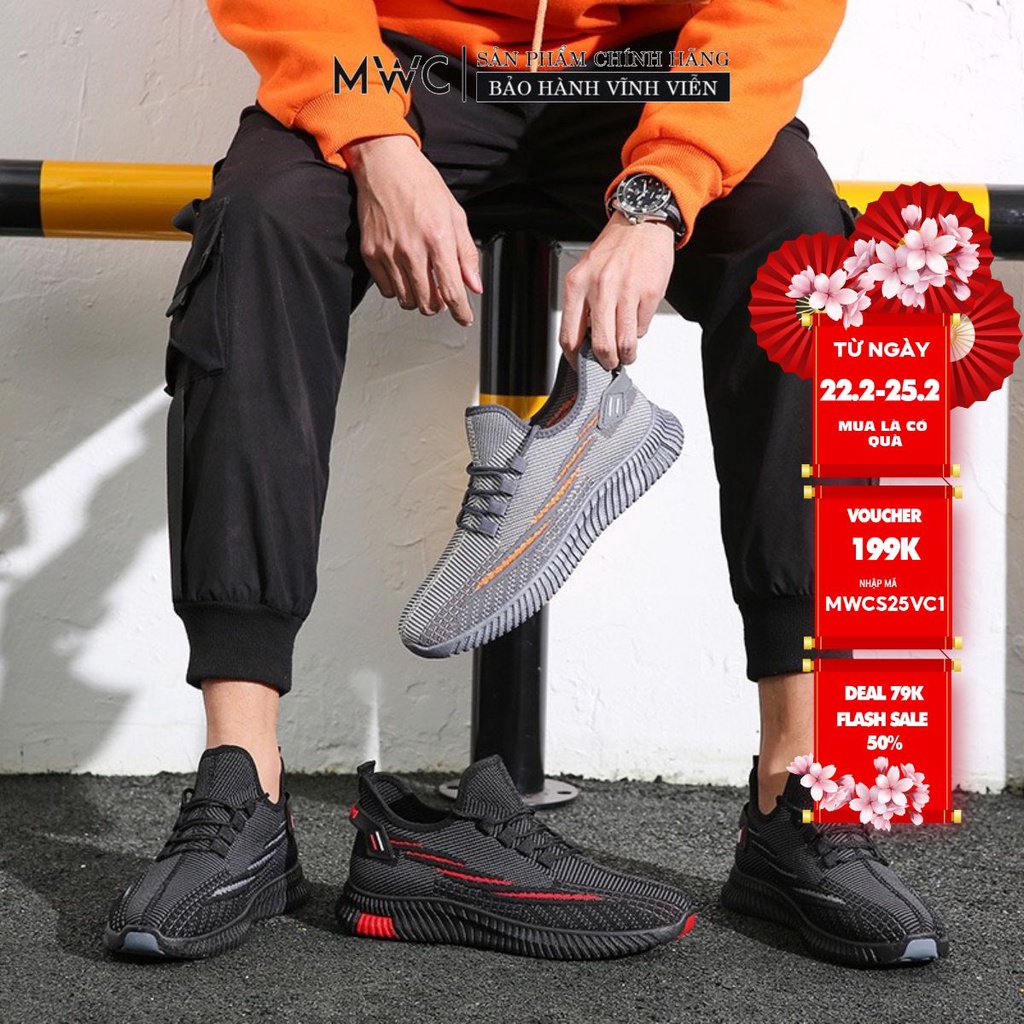 Giày Thể Thao Nam Thời Trang MWC Giày Sneaker Vải Dệt Năng Động Siêu Êm Siêu Thoáng NATT - 5336