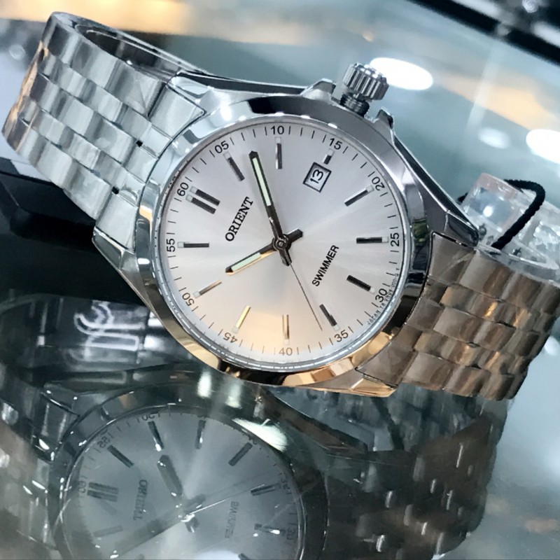 Đồng hồ nam Orient chính hãng SUND6003W0, dây kim loại.
