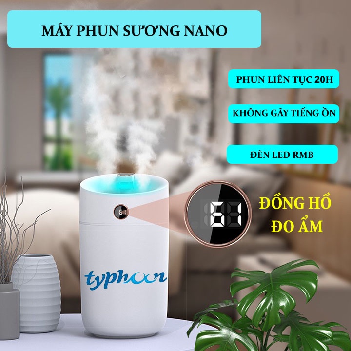 Máy phun sương tạo ẩm cao cấp 3L, máy xông tinh dầu thơm phòng, đèn xông tinh dầu phòng ngủ - Venushop