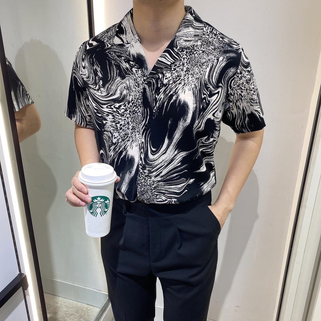 Áo sơ mi nam nam TouchMe họa tiết loang chất lụa thoáng mát, cao cấp Monogram FD | Sản phẩm mới 2021 | BigBuy360 - bigbuy360.vn