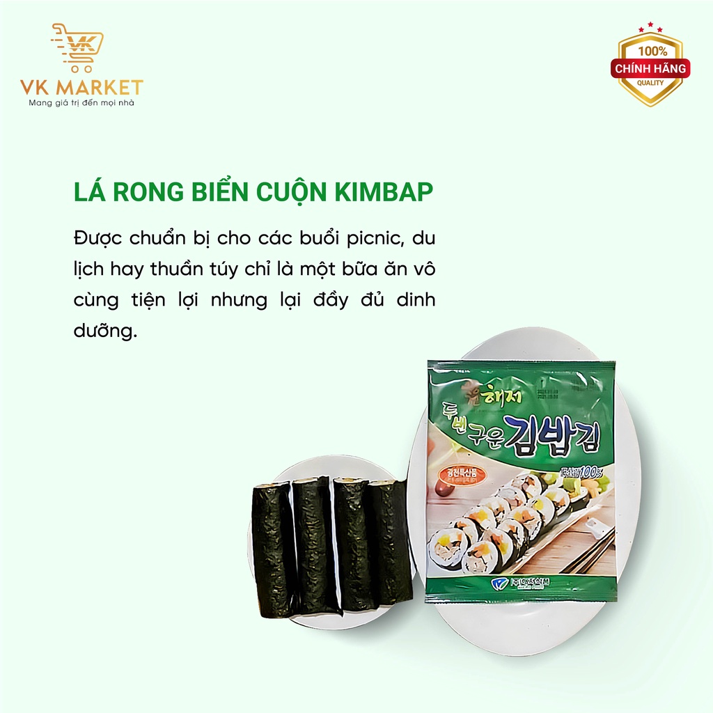 Lá rong biển cuộn Kimbap Hàn Quốc túi 20g