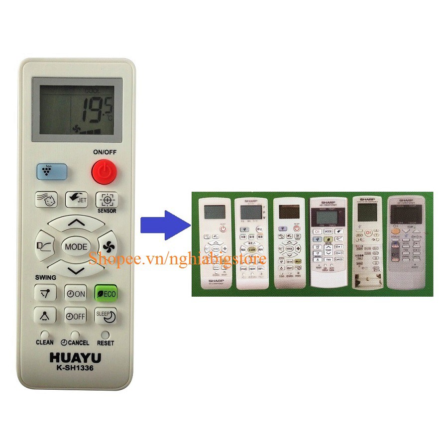 Remote Đa Năng Điều Khiển Nhiều Máy Lạnh SHARP, Điều Hòa Không Khí
