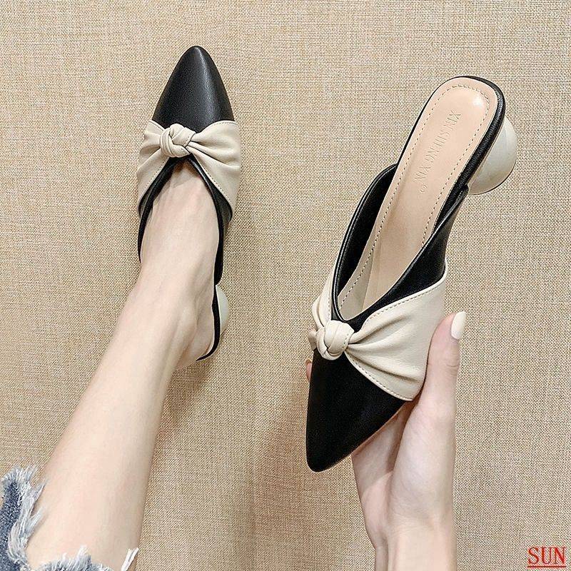 Sandal Mũi Nhọn Thiết Kế Mới Đế Dày Cao Cấp Thời Trang