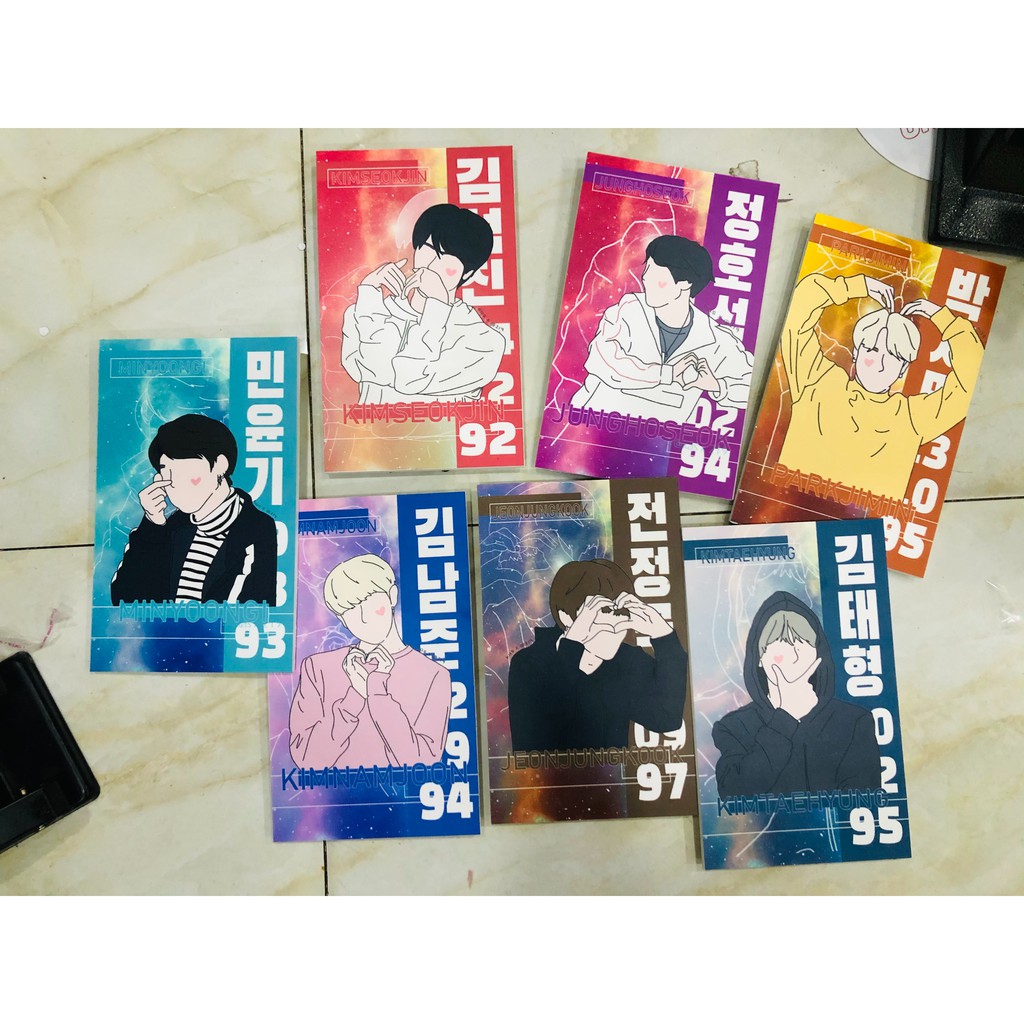 Set 7 tấm Frame/Formex BTS - Đủ 7 thành viên - thiết kế độc quyền