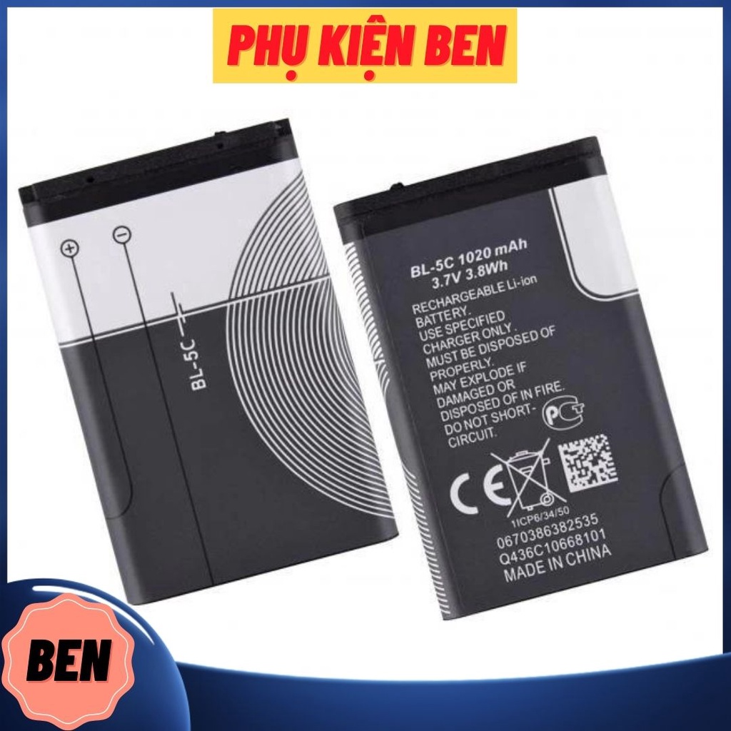 Pin Nokia BL 5C Dành Cho Điện Thoại 105, 106, 107, 108, 100, 101, 110, 1200, 1202, 1280, Máy Chơi Game, Bàn Phím Mini...