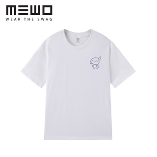 ÁO THUN TRẮNG UNISEX MEWO COTTON 100% LOGO BASIC