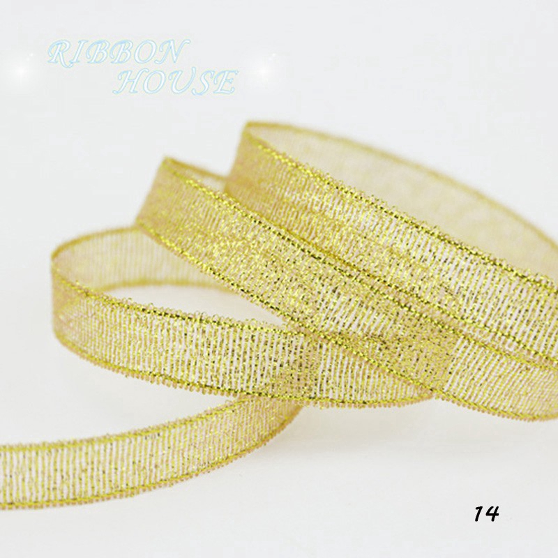 Cuộn Dây Ruy Băng Ánh Kim Loại 25 Yards 3/8 '' 10mm Trang Trí Tiệc Cưới