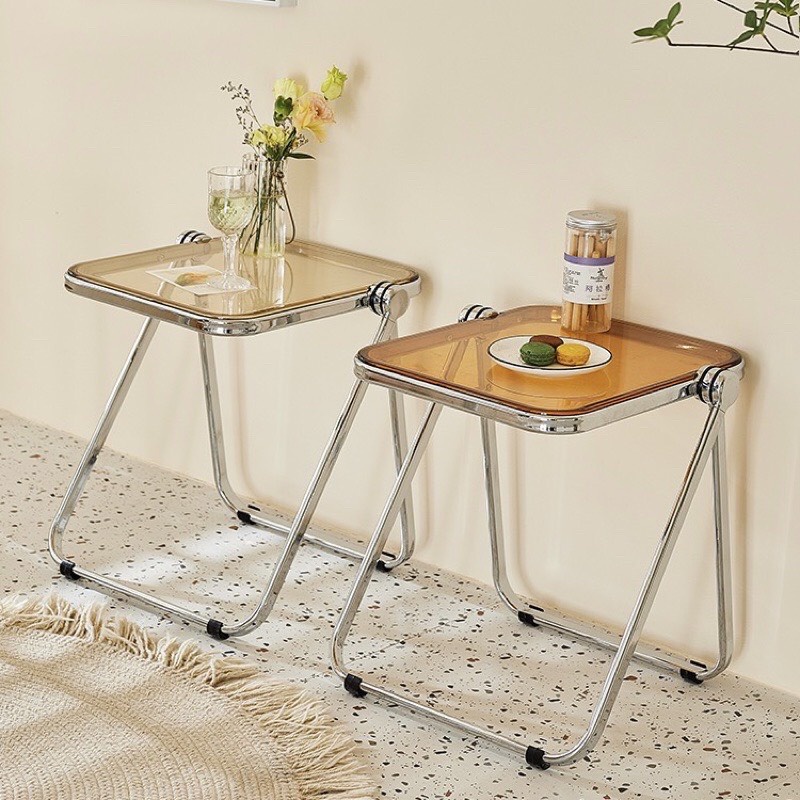 SẴN TRẮNG Bàn trong suốt gấp gọn cao cấp -bàn coffee / decor phòng