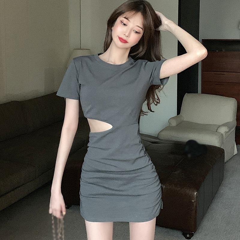 Đầm Body Tay Ngắn Cổ Tròn Thiết Kế Ôm Sát Tôn Dáng