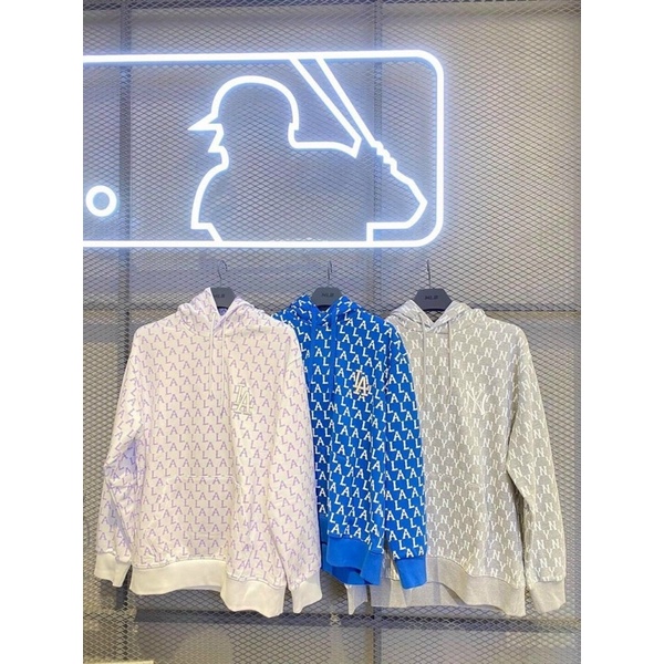 Áo nỉ chui hoodie có mũ MLB monogram,chất vải nỉ da cá dày dặn