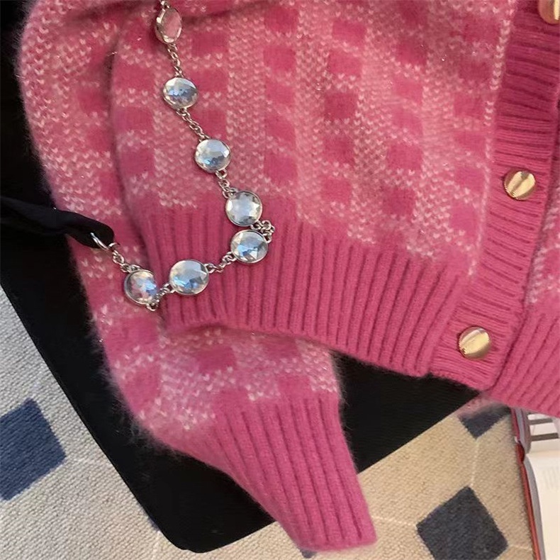 Áo Khoác Cardigan Dệt Kim Thiết Kế Xinh Xắn Cho Nữ, Áo Khoác Cardigan Nữ Cổ Tròn Hoạ Tiết AK13