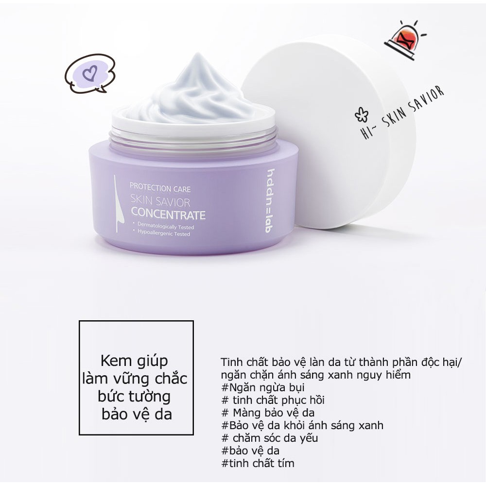 Nước cân bằng và kem dưỡng HDDN Lab Skin Savior thanh lọc da chống ánh sáng xanh