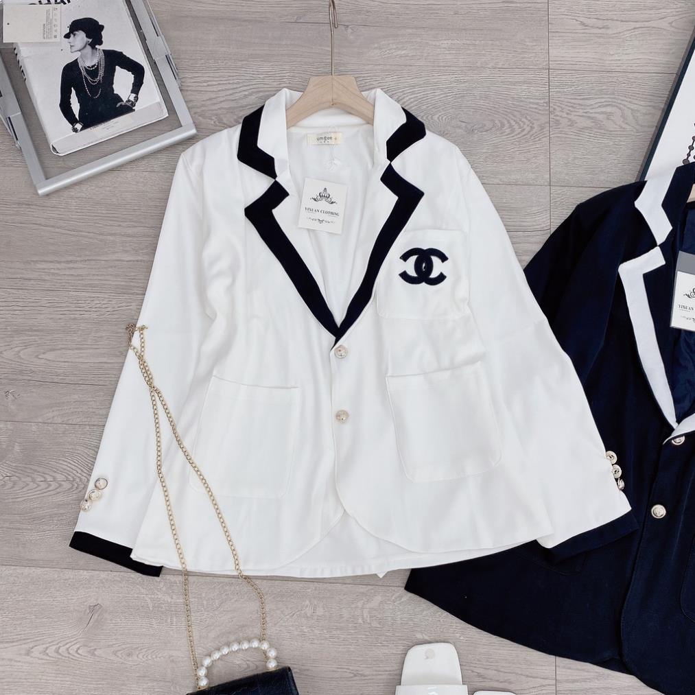 [ 𝐅𝐑𝐄𝐄 𝐒𝐇𝐈𝐏 ] ÁO VEST THÊU CHỮ PHỐI VIỀN BLAZER CAO CẤP