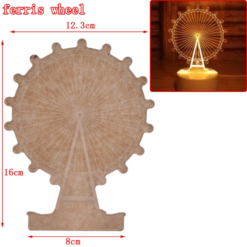 1 Đèn Ngủ LED RGB Bằng Acrylic Họa Tiết Hoạt Hình 3D Dành Cho Trẻ Em