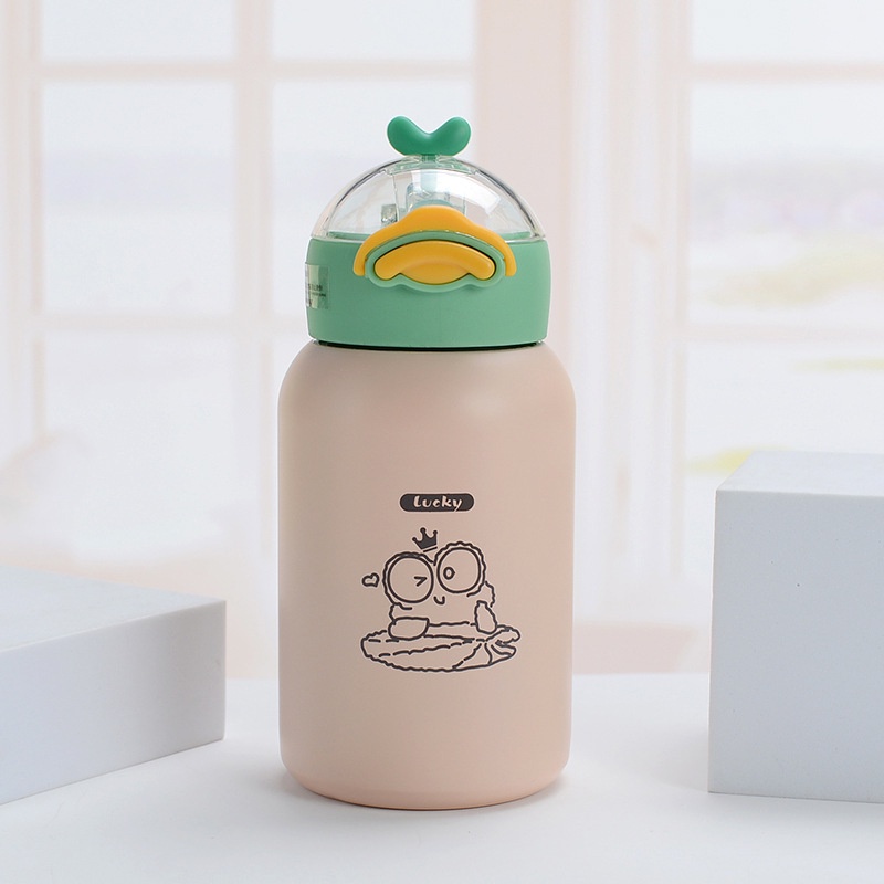 Bình đựng nước con vịt cho bé cute dễ thương dễ dàng mang đi để balo tiện lợi, bình uống nước sữa dành cho bé mẫu giáo