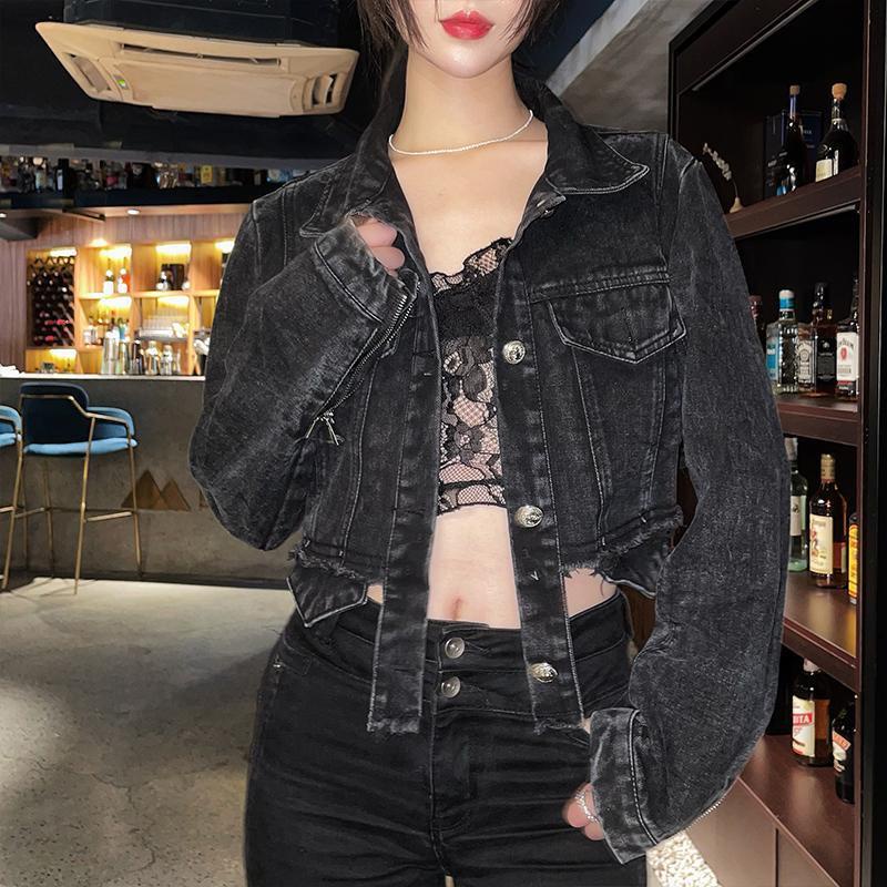 O khoác denim màu sắc thời trang phong cách Hàn Quốc cho nữ