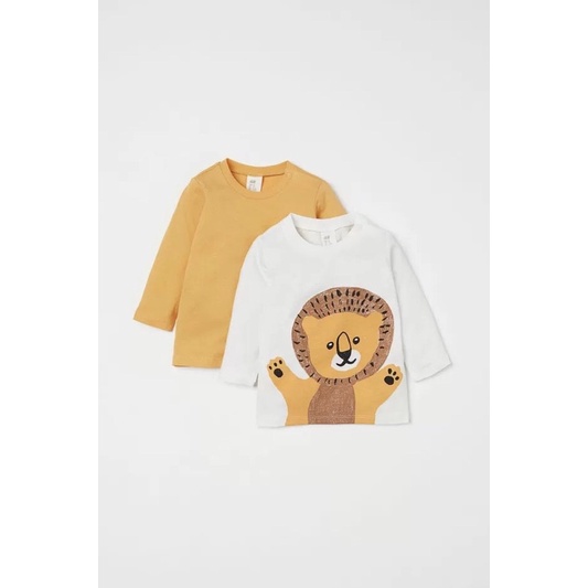 Áo thun cotton hãng HM set 2 cái dài tay cực mềm cho bé 12m-5y