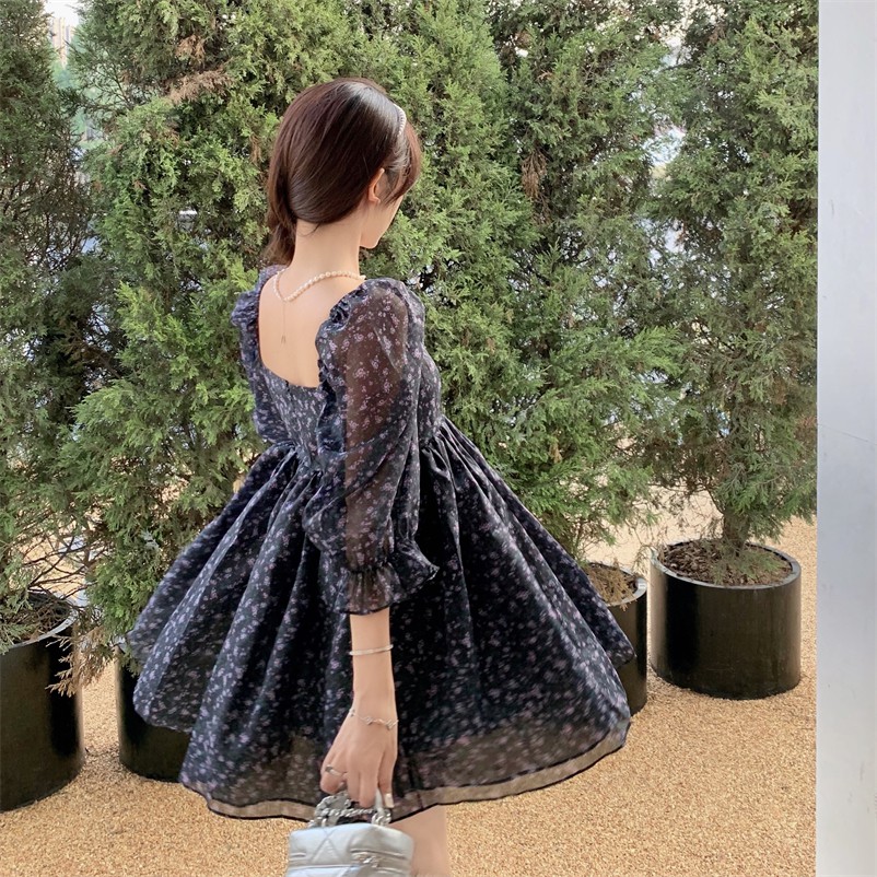 ĐẦM BABYDOLL NỮ CỔ VUÔNG DÁNG XÒE ULZZANG