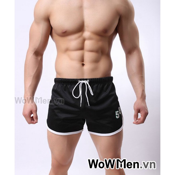 Quần Short Nam Thun Ren Đen - M4