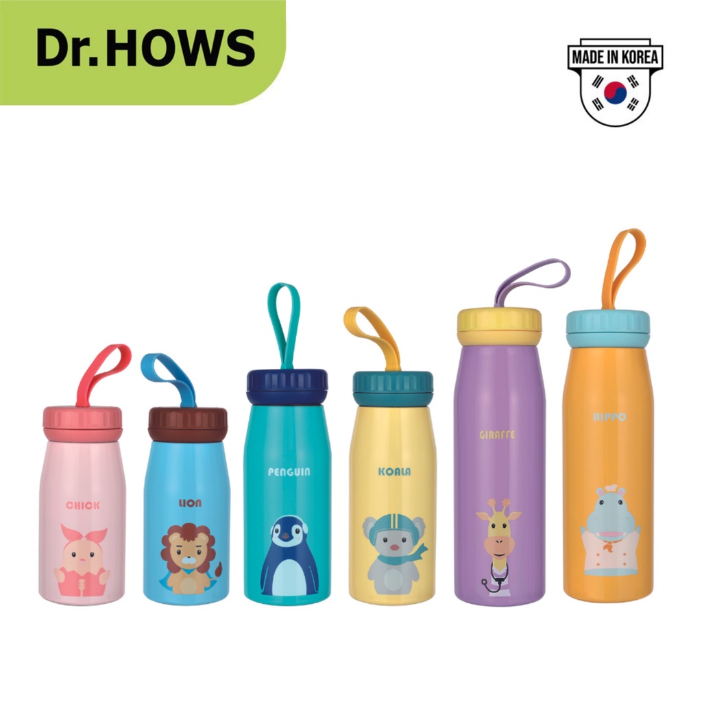 Bình giữ nhiệt trẻ em hình động vật vui nhộn Dr.HOWS ZOO 260 - 350 -450 ml