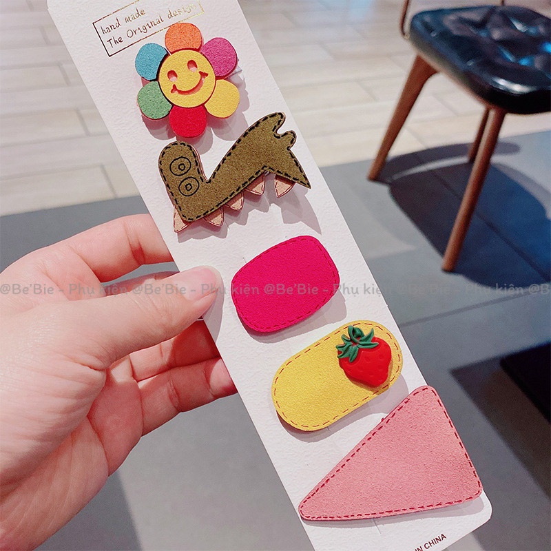 Set cài tóc hình thú cute, Kẹp tóc xinh xắn BeBie - BP414