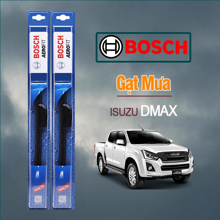 Gạt Mưa Xe Isuzu Dmax Thương Hiệu BOSCH Aerofit Lưỡi Silicone Cao Cấp Chính Hãng