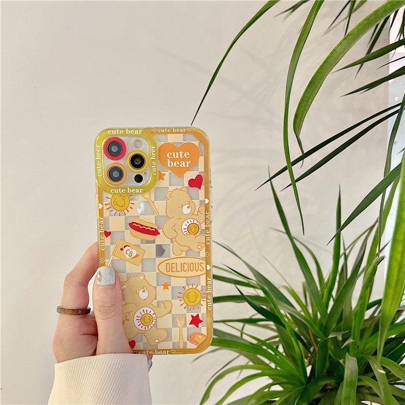 Ốp Điện Thoại Nhựa Dẻo In Hình Gấu Đáng Yêu Cho IPhone 13 Pro Max / 12 / 11 / XS / XR / 8 / 7 / 6 / Plus SE2020