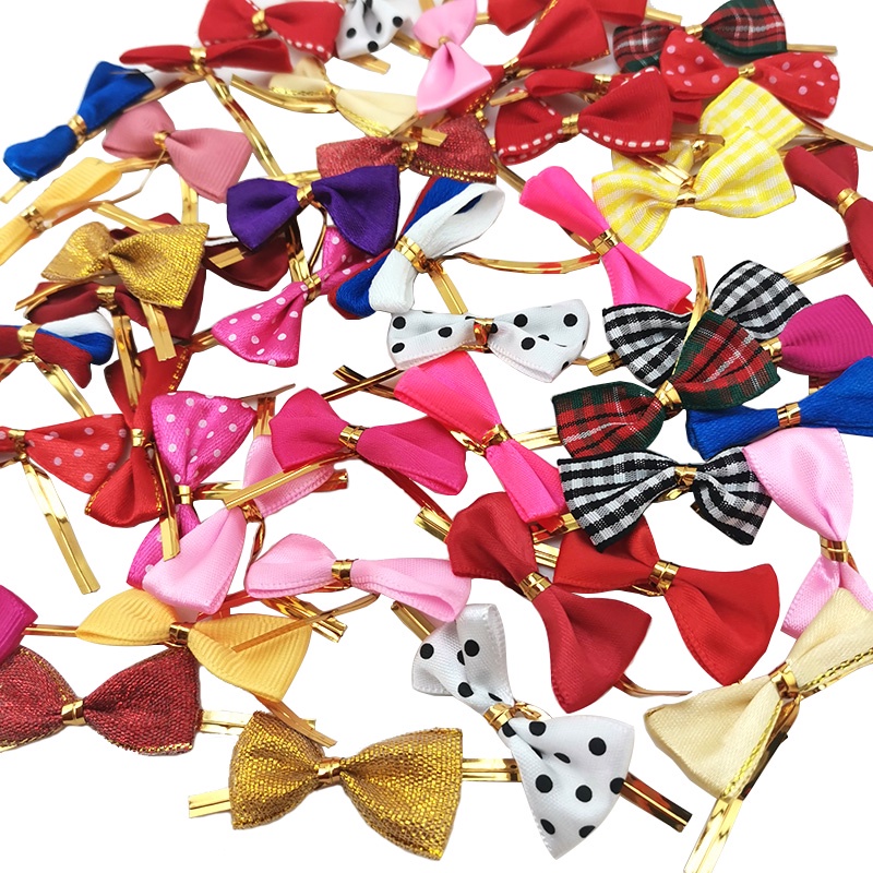 Bộ 50 Nơ 35mm Tự Làm Trang Trí Cây Thông Giáng Sinh