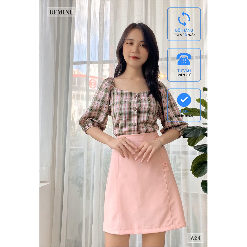 [Mã WABRLOW5 giảm 15% đơn 300K] Áo sơ mi caro BEMINE A24HONG