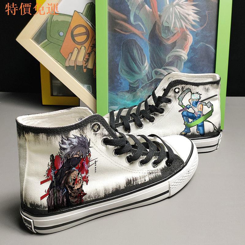 Giày Vải Canvas Phối Nhung In Hình Naruto Cá Tính Cho Nam