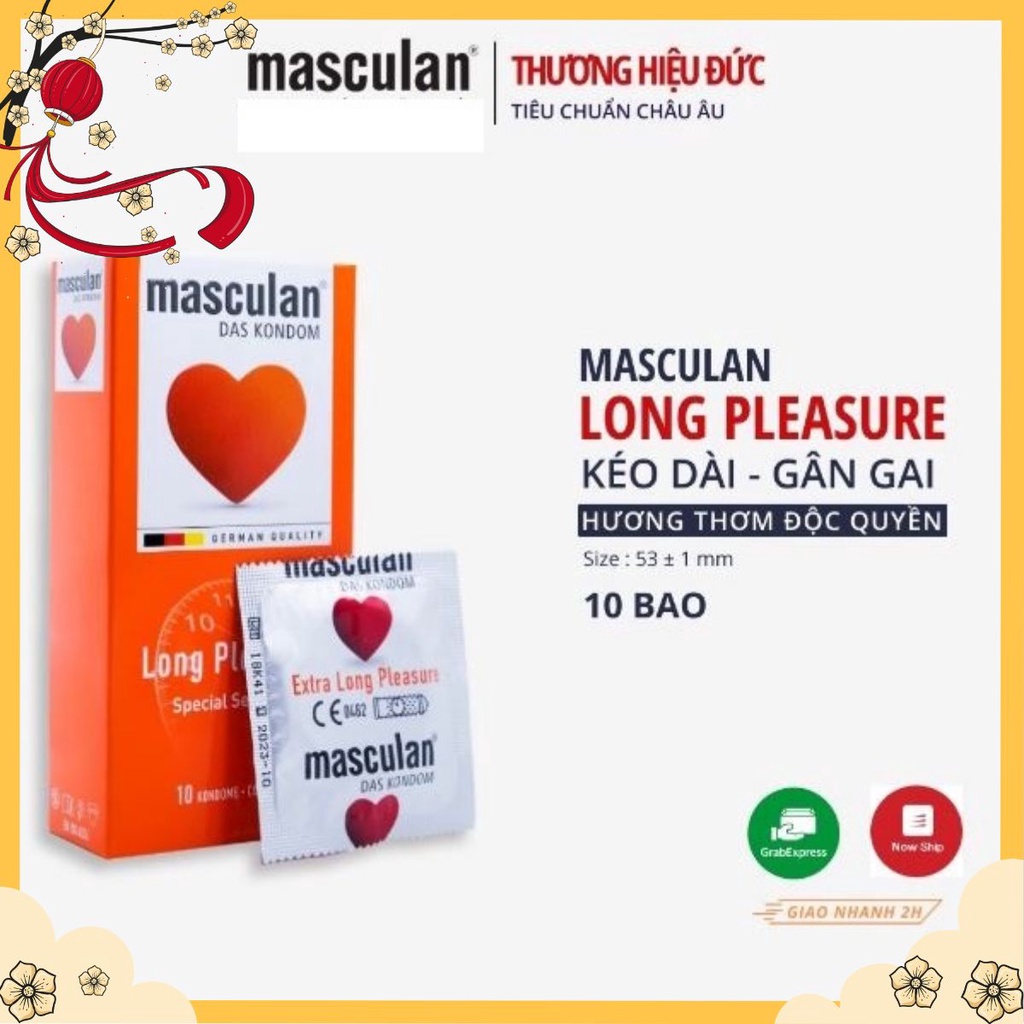 Bao cao su Masculan Long Pleasure - siêu mỏng - kéo dài thời gian của Đức.