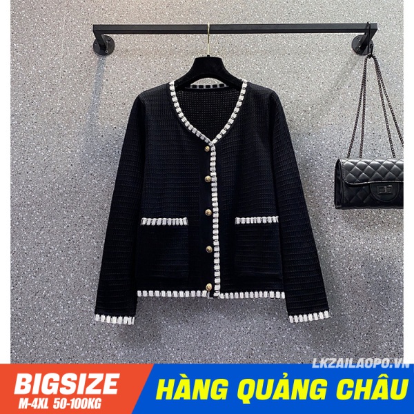 Áo cardigan mỏng ⚡️𝐁𝐈𝐆𝐒𝐈𝐙𝐄⚡️ Áo len nữ khoác dệt kim form rộng Cổ Chữ V tay dài mùa thu Phong cách chanel  quảng châu cao cấp | BigBuy360 - bigbuy360.vn