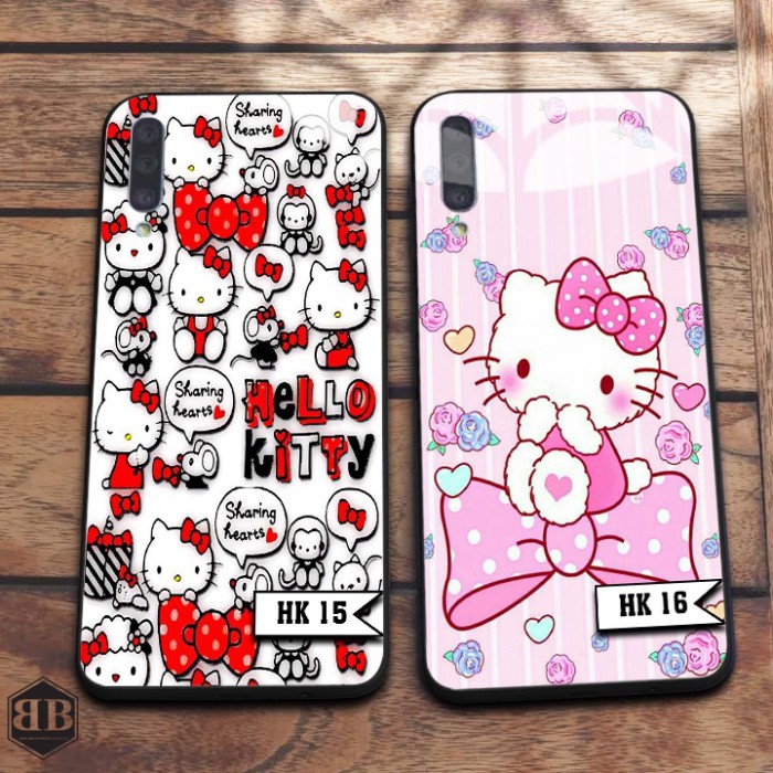 Ốp lưng kính cường lực Samsung Galaxy A30S / A50 / A50S hình hello kitty