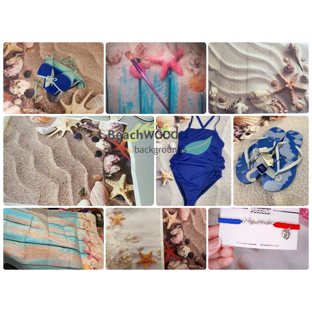 Phông Nền Chụp Ảnh Bằng Vải Không Dệt In Họa Tiết Sao Biển/ Cá Mập Độc Đáo Chất Lượng Cao Cho Bé